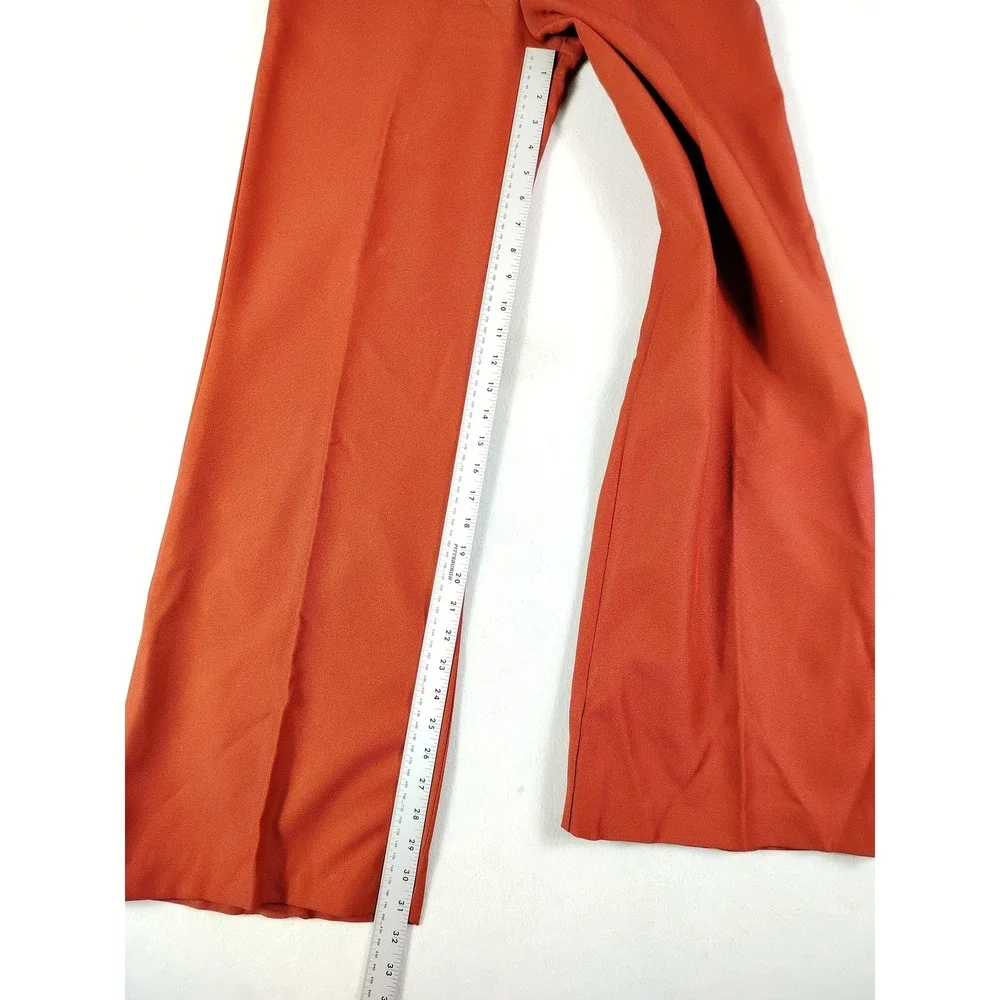 Vintage Mallory Of Dallas Pants Womens 11 Rust Red Orange Wide Leg High Rise 70s